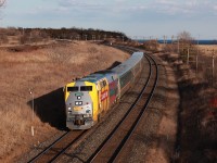 I look back through my photos, and it turns out I don't have a single photo of a Via Rail P42DC. Calling Niagara home, Via P42's haven't roamed those rails since 2012, before I even had a DSLR. This rather funky looking wrap isn't how I'd like to start off, but I guess you gotta start somewhere. While I am not a fan of it, I definitely see potential in a future Via Rail stealth scheme with solid grey and yellow.

A trip east into longitude 78 was overdue. In my younger days, my papa would take me to Newcastle to watch Via trains whip through the curves here at 90mph. I can very vaguely recall the LRC units, but the biggest memory would be the P42's and their very symphonic horns. 
<br><br>
Here, Via 645 rips around the curve at Lovekin with 904 at the helm. To the left, dead as a doornail like usual is the CP Belleville Sub. The CN Kingston Sub was pretty hot though as it usually is. In terms of the very symphonic horns I remember, Transport Canada put a stop to that with the new beast which sticks out like a sore thumb behind the engineer's window. These horns sound more like a mutant truck from the gates of hell. I guess that gets trespassers out of the way faster...
<br><br>
These Via Rail 150th Canadian anniversary wraps have really sprouted up quickly. I'd see three more on the way back home. As for Lovekin, the stay here was shortlived, as the cold biting wind roaring off of Lake Ontario was pretty nasty.
