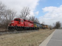 CP 2282 leads CSX 442 and UP 5554 west through Chatham, Ontario on its' way to Chicago. 