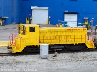 Whoosh! A puff of exhaust and the groan of a baby 8 cylinder EMD 567 signals the Stelco beltpack operator's desire for a bit more speed. This engine has lived it's entire life within this compound, delivered new in 1964  from GMDD London. I decided to try something a little different, shooting at 1/40 to try and get some motion in the shot, 10 frames, only 1 turned out and that's all you need, right? SOR would lift these three coil cars produced by the "Z" Galvanizing line later that evening. It's nice to see activity at Stelco again as it's been a couple years since I've personally seen anything move in there.

