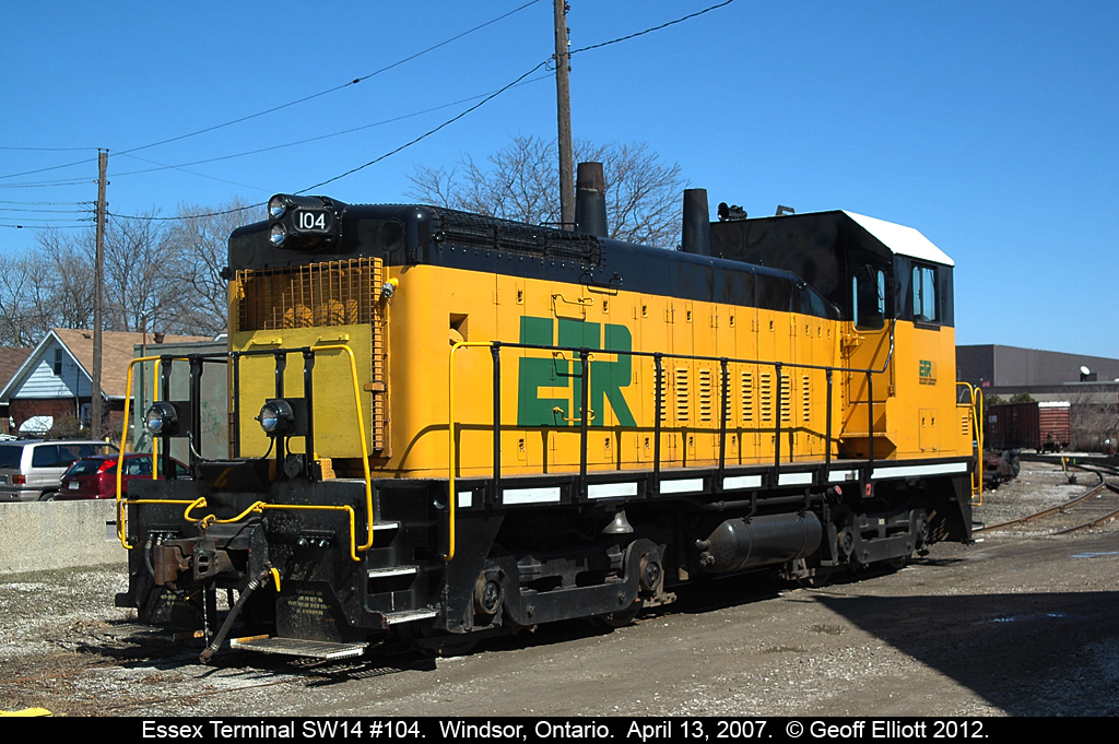 Essex Terminal SW14 #104 sits next to the Engine house on Lincoln Road in Windsor, Ontario back on April 13, 2007.