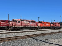 3 sold units pose west of the service island. 1st up is SD40-2 5841 then GP9 8249 and then CP and ex SOO LINE 6623 which was part of the final hump units to operate at Agincourt.