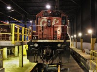 Getting it's turn on the outside inspection pit is CP 5878 another victim of the SD40-2 purge.