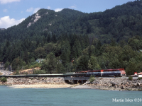 South bound freight, heading to North Vancouver. Britannia has an historic mine that is in the hills behind the train.