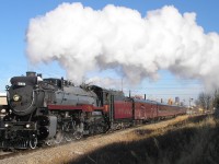 I came across this train at Victoria Park, downtown Calgary.  I then made my way as quickly as I legally could to this location of Chinook, in South Calgary. It was really moving so I was not able to get out of traffic in time to follow it further South.  