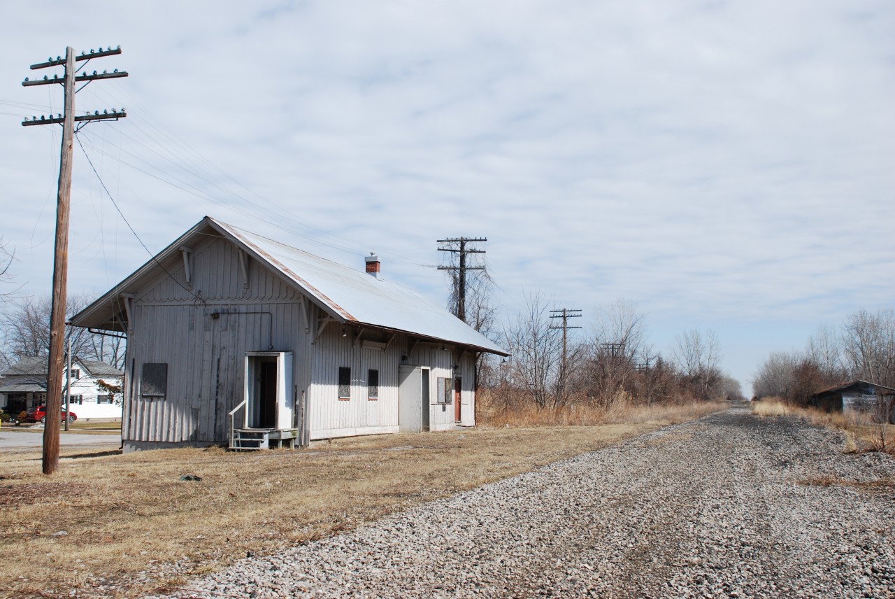 Miraculously, the ex NYC Depot at Comber, Ontario still stands even after all the rails have been lifted.  ( I would like to submit this along with my previous shot of CSX #321 in Time Machine)
