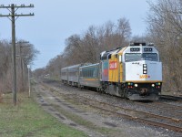 The first wrapped F40 heads East through Guelph on only its second trip West of Toronto's Union Station