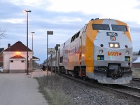 VIA 905 stops in Ingersoll, Ontario, on the late evening. A couple passengers got on and off here, but still nice to see the people use this Stop. I would love to see more people use this station, and other small locations like this, and bring VIA some more service.