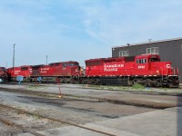 SD30eco 5024 being pushed into the shop for a little maintenance work at the shop's west end.