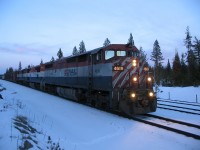 Stopped at Koster, waiting for a northbound train, late afternoon on bitterly cold winter day. Once the train clears in the siding we will continue south to Lillooet.