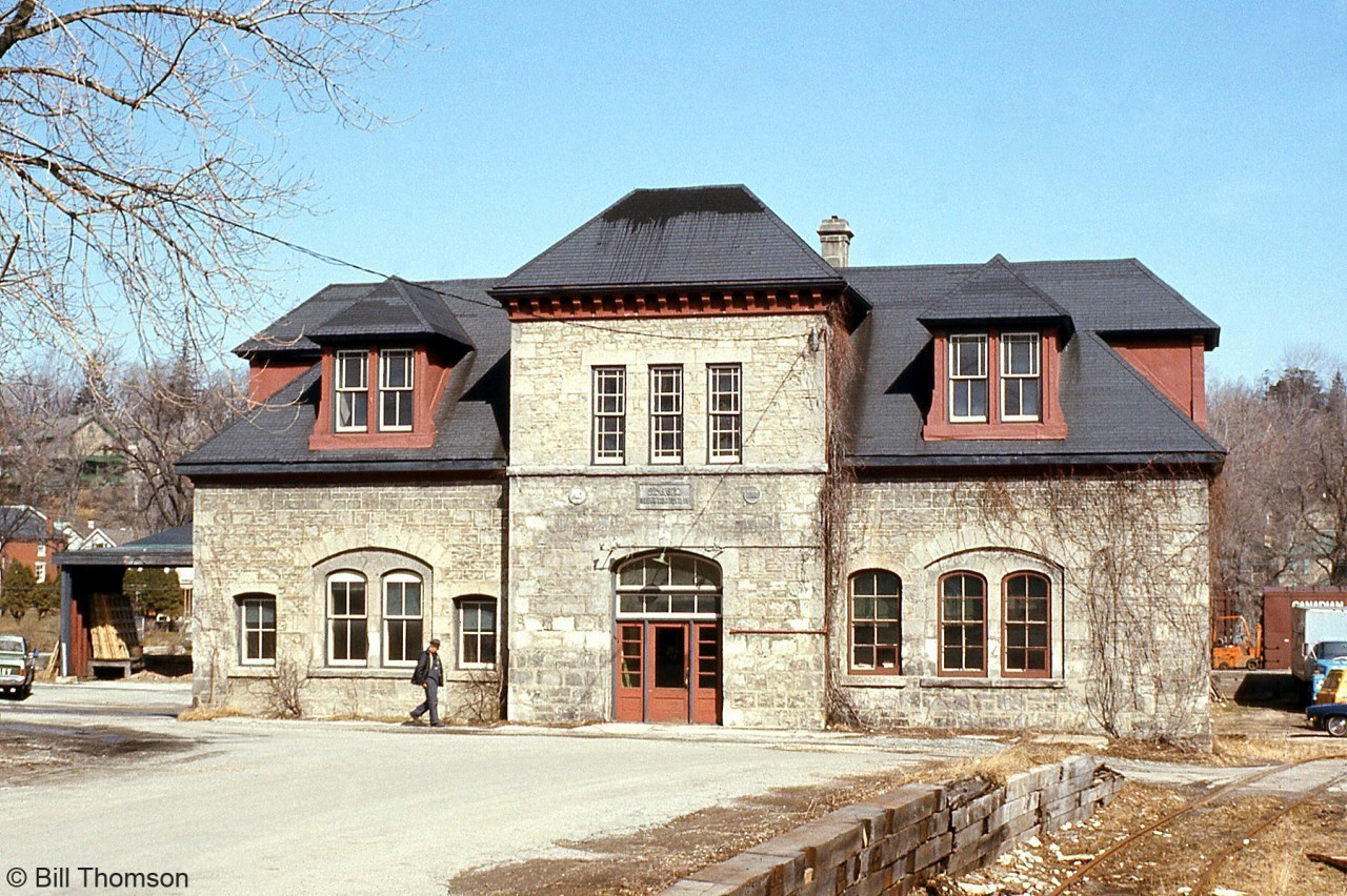 Canadian Pacific's Freight Office in Guelph is shown in February 1974. It was later torn down, and the River Run Centre built in its place.