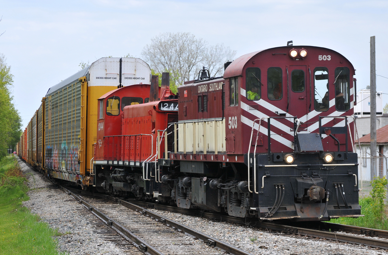 OSR 503, and 1244 entering the CN transfer with 23 loads from Cami