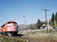 4068 performs a runpast just south of Mont Tremblant after turning the train at Labelle. This line is now the Petit train du nord trail. Photo likely taken by my Mother. Thanks to Google maps I was able to find this location 37 years later!