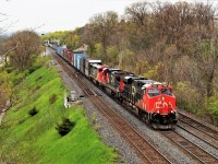 Just in case you think I forgot we have two main rail lines in the area, here is CN 2905 leading CN 2017 and BCOL 4615 through Bayview Junction on their way for work at Aldershot. 