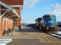 Where was young Bishop when this train ran from Nanticoke to Paris on the Southern Ontario Railway? And after a re-crew at Paris, the train continued west and I happened to be in Sarnia for what turned out to be a very interesting and rarely seen leader out this way.<br><br>
If memory serves me, this train had a symbol like 725, and a few of these managed to run from Stelco Nanticoke to somewhere down in the US (Ohio?) for a customer. There was only about four of these unit Steel trains from what I recall but I stand to be corrected. Thanks for anyone who can add their notes to this.
