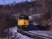 Via train #70 rolls downgrade east of the former Dundas station site. 