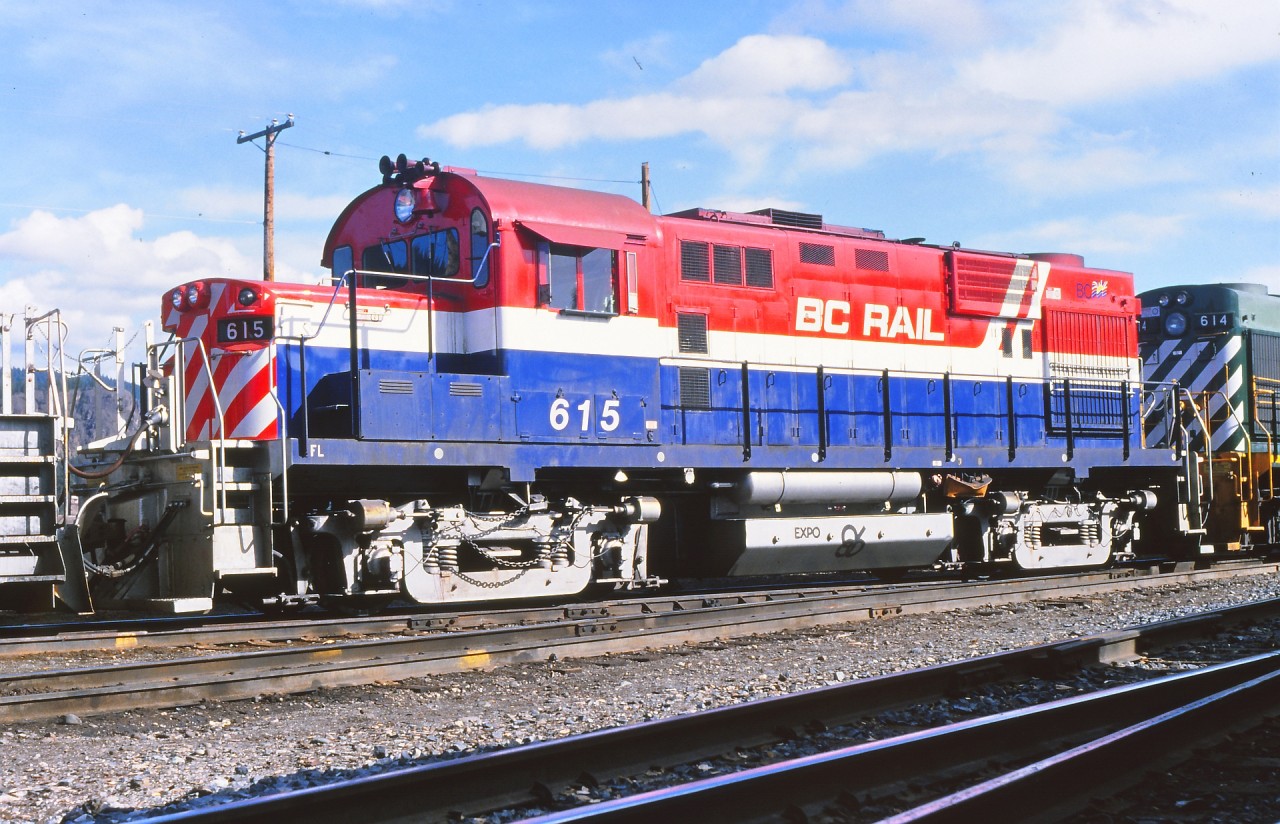 615 all dressed in red white and blue. I never did care for this paint scheme on the locomotives.