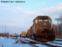 GCFX 6043, BNSF 2636 (Santa Fe paint, blue), and BNSF 2537 (Orange) on CN train 271 @ Kitchener. While taking this photo, and believe me, pure luck if anything turned out, this train had a meet with CN 434 and another CN Eastbound (I believe 148) who were item 7 between each other (radio block) and only a couple miles apart. GEXR 584 had also just come on duty and came to switch the yard while 434 was passing - it was a three way meet, which I do have on camera, but no, I did not shoot anything good. I hope one of the dozen railfans who was there this day can pull out some shots - because this was the only one that turned out for me :)<br><br>
And if you want to talk about my oldies - this is it. You know that first camera you buy, which turns out to be nearly garbage and so are most if not all of your photos - this was my Hewlett Packard  C618 2 MP Optical Zoom point and shoot, 2 megapixel. I'm going to try and see if this photo turns out.. not many of them did.
