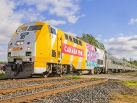 <b> "On a warm sunny evening, on a train bound for nowhere..." </b> At least it feels that way sometimes here in the flat farming municipality that is Chatham-Kent, especially viewing it from through the windows of the train as it rolls through the fields of soybeans, corn, wheat, etc. Here, 78 is led by VIA 912 as it is just departing the city limits of Chatham. 