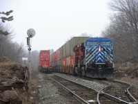 CEFX 1039 South waits for their turn at South Yard Switch MacTier shortly after 103's tail end cleared, when clean I always did think these CEFX units looked pretty sharp, and right at home! 