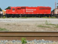Sitting in Windsor Yard, freshly repainted SOO 6037 now continues servicing the rails as CP 6031 on the T trains