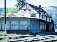The old Grand Forks station, once part of the Columbia & Western Rwy for which it was built in 1900, still stands. The Columbia & Western became part of the CPR. The track is long gone now, but the building is currently  popular as the Grand Forks Neighbourhood Pub & Columbia Grill. The eatery is listed under 'Historic Places' and in situ at West Grand Forks, which used to be known as the community of Columbia. There is still a railroad in town, the 3.7 mile Grand Forks Rwy, owned by Interfor (International Forest Products) but its outside connection is with the Kettle Falls International, a US operation.