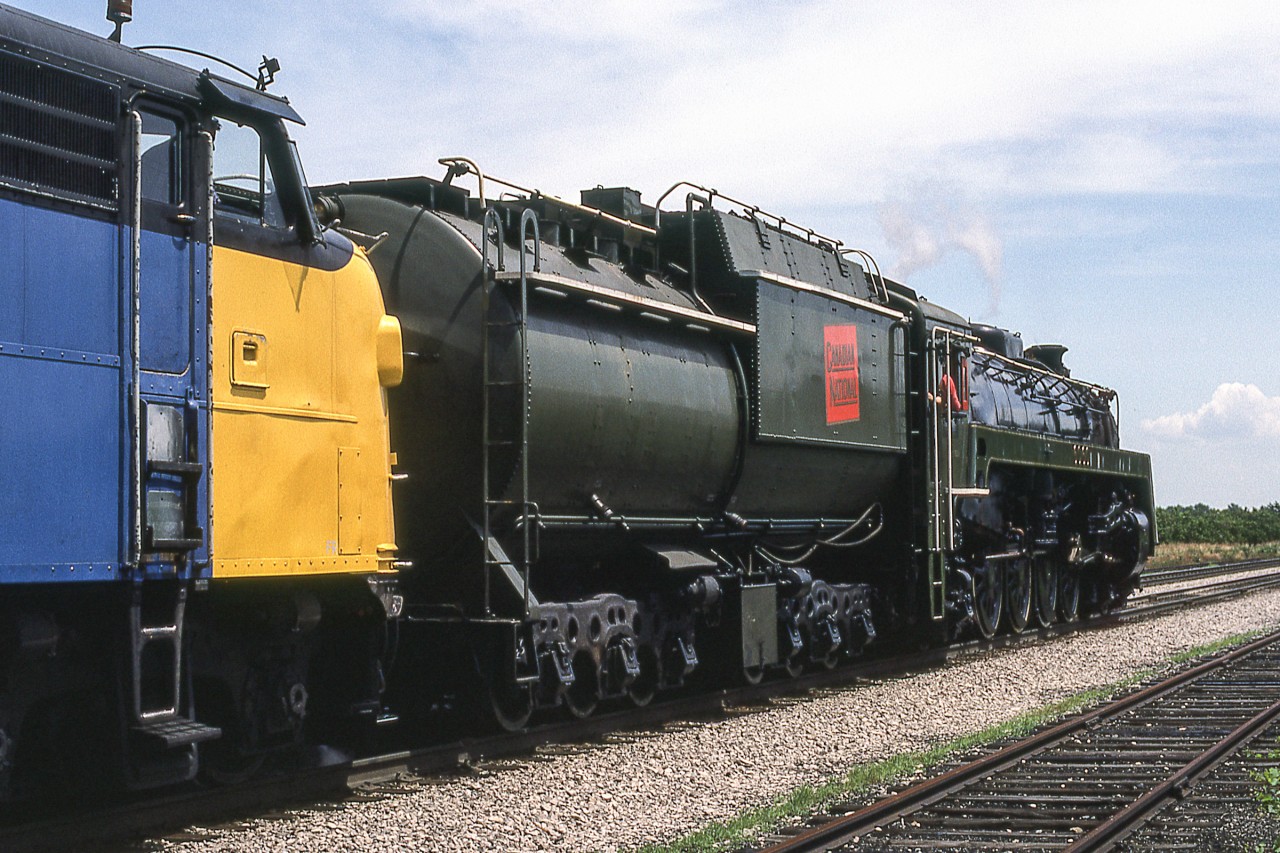 CN 6060 led an NRHS excursion from Toronto.  She stopped at Jordan Station before going east.
