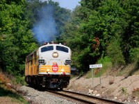 Wagon Wheel........ Rock me momma like a south bound train, CP's Canada 150 special is just a mile south of the south leg of the wye switch and starting into OCS limits, 40B-07 begins its trip down the Hamilton sub into Hamilton.