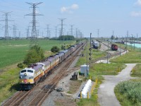 After departing Mactier just before 8am and a crew change in Lambton yard, 40B continues West on the CP Galt Sub past the Toronto Expressway Terminal at Hornby East