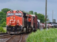 Train 394 rolls by Hobson into Sarnia with CN 3017, CN 3109 and CN 2164.