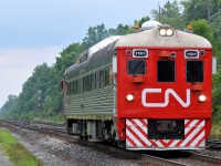 CN 1501 finally gets back under way, after nearly an hour delay waiting for CN 385 to finish up their lift at Paris West