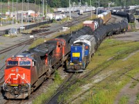 A42131 18 arriving at Stuart to make a lift with CN 3094, CN 8017, and CN 8814 up front. As RLK 4003 switches cars around the yard