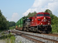 CP 142-10 operating about an hour behind the star of the day, 40B-12, makes good time through Spicer with CP 9622 and NS 9466.