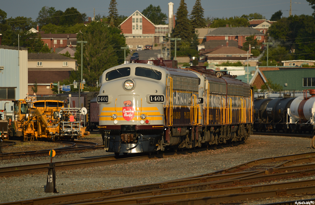 CP 1401 East lays over for fuel and show time in the "new yard" at Sudbury, spotted perfectly for the morning sun! CP's Canada 150 special would spend the day here before spotting at the station for showtime around 1700, and carrying onto MacTier overnight. Good luck and have a great time out there everybody!