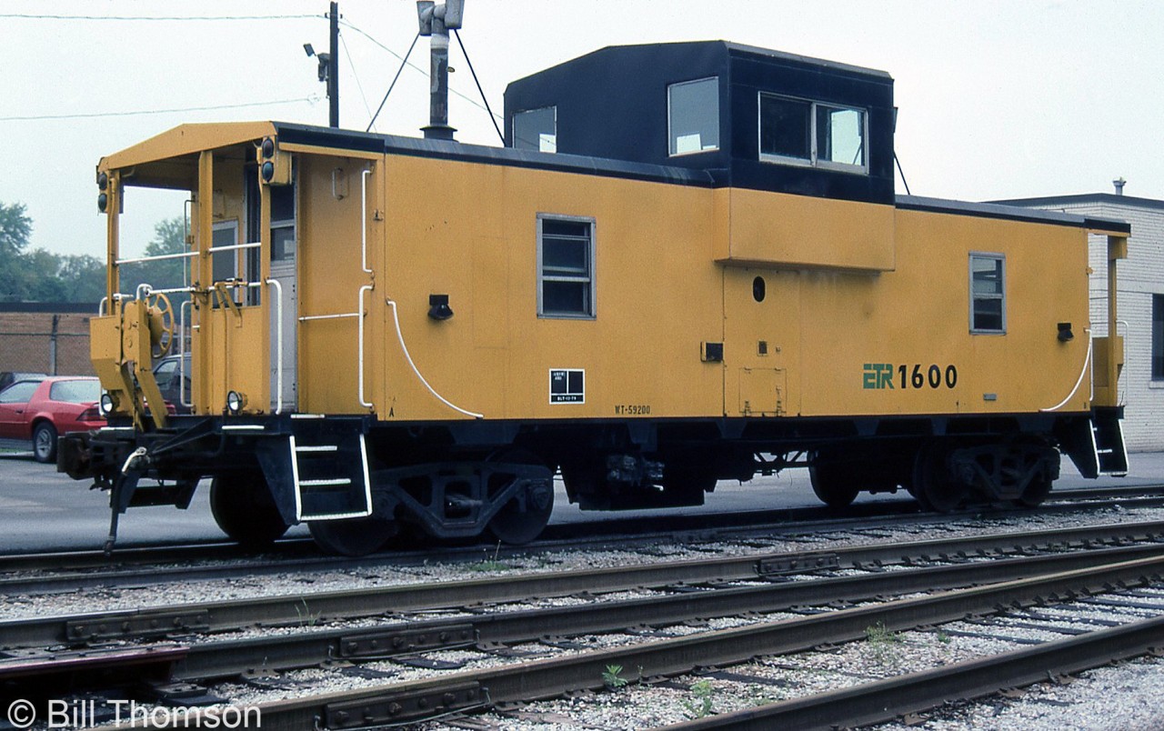 Essex Terminal Railway van 1600 is pictured at Windsor ON in May 2001. It was acquired from Canadian Pacific, formerly Angus-shops built CP 434638.