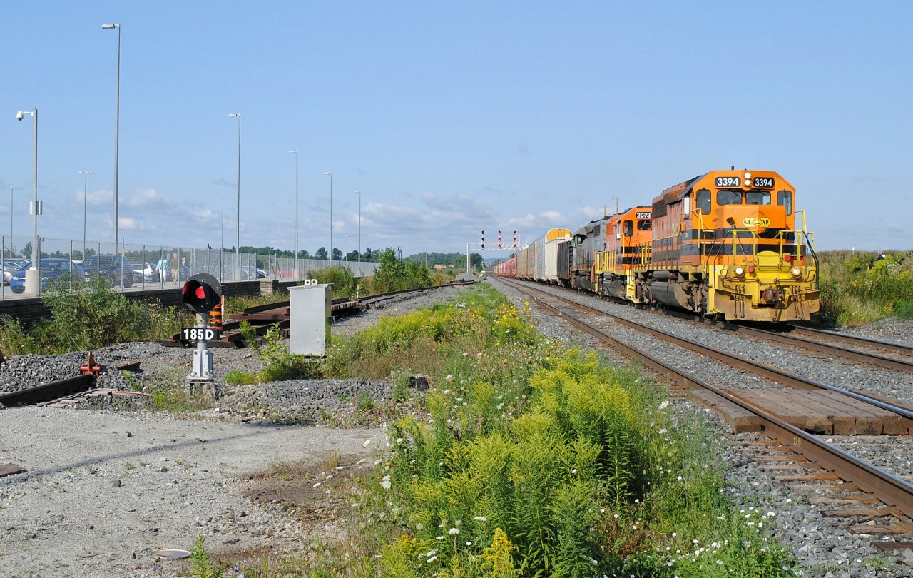 As the sun continues to rise, GEXR 432 comes up the hill into Mt. Pleasent with a GP38-2 in between 2 SD40-2s. You like EMD? Shoot GEXR, you will get your fare share of it!