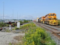 As the sun continues to rise, GEXR 432 comes up the hill into Mt. Pleasent with a GP38-2 in between 2 SD40-2s. You like EMD? Shoot GEXR, you will get your fare share of it!