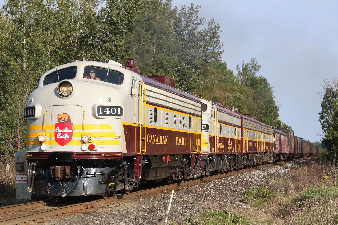 It wasn't the shot I originally had in mind, but Nashville turned out to be a wash due to the track angle. I was also considering Palgrave like a number of others but I knew the hike and climb to the spot I wanted would be too much for my two young boys. I could have gone it alone, but the excitement on the faces of my two young rail fans when I told them about the special "150" train meant more to me then the shot I really wanted. Here we are at Kirby Road crossing just south of Bolton as the quartet of vintage "F" units thunder past at full throttle. The photo certainly does not do the sound justice.
