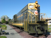 SAVED BY ST.JOHN'S. Thanks to the hard work of the Railway Coastal Museum, the Johnson Foundation and the City of St. John's, NF110 #906 has been given a third lease on life. Originally located in Bowring Park after being taken out of service, it fell into disrepair due to both vandalism and neglect. It has been beautifully restored to it's original green and gold scheme and along with RPO 1805 and Coach 763 (former NR # 46), sits outside the Victorian era granite station, now home to the RCM. Built by GMD in 1953 as one of nine of the series, the only other surviving sisters are 900 - located at Clarenville, and 902 -located at Lewisporte. The 906 had the honour of being one of three diesels which brought the last eastbound 'Caribou' into this very spot on the early morning of July 3, 1969.