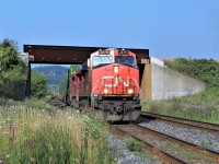 Yes, this is Canadian Pacific. Todays CP 142 had its rival in CN 2276 leading CP 9362 under the CN bridge at Bronte Street in Milton. I was hoping for an over/under shot here but luck was not on my side today.