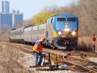 I'm not sure of the circumstances that lead up to this move, but here we see a double headed train 71 wyeing itself at the Jefferson wye on a beautiful early spring day. The move is complete, and once the crossover is realigned, the train will return to the station about 4km in the distance.