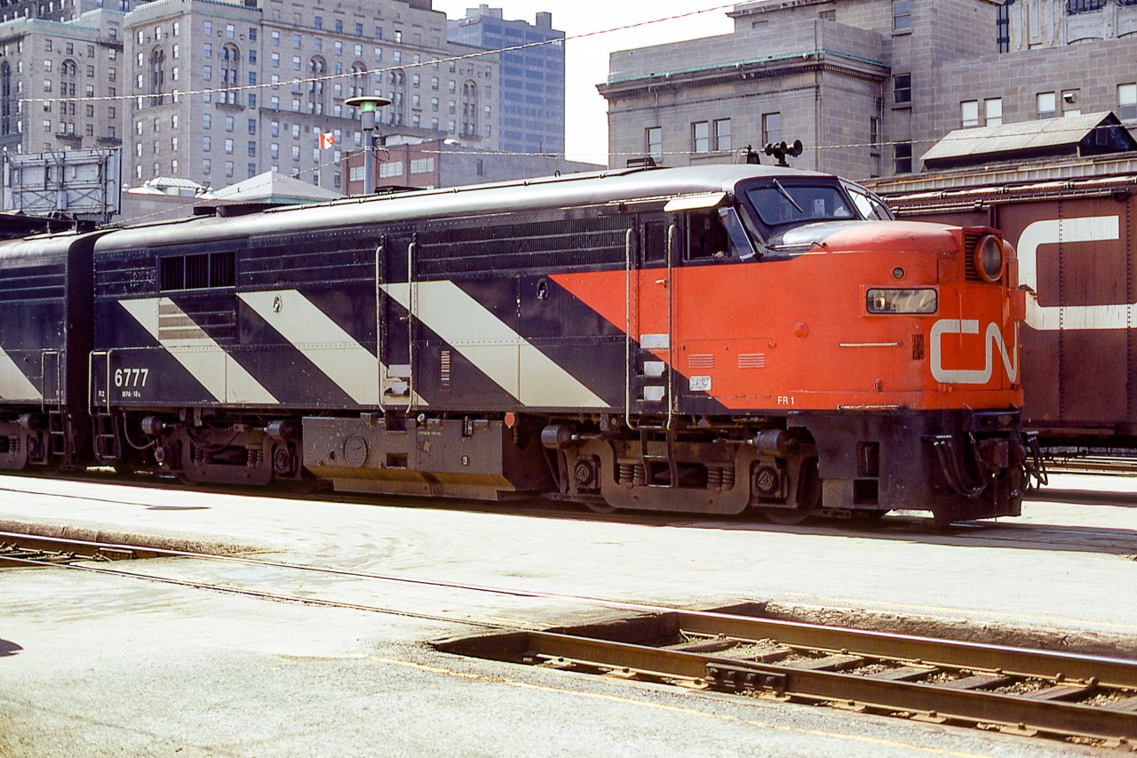 CN 6777 sits in Toronto Union Station in June 1972.