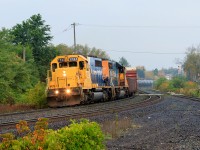 CN 450 rolls thru the S curve approaching Richmond Hill GO Station, With a pair of ONR SD40-2's in charge. At one point in time it was normal to just see ONR as they ran Passenger service between Toronto and Cochrane (the Northlander) was withdrawn and replaced with an augmented bus service. On August 16, 2012 the Ontario Government announced that the Northlander train service will end on September 28, 2012, now being uncommon and a rare milage run I think we did well this morning.