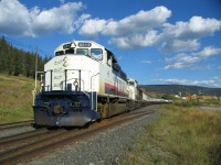 Rocky Mountaineer on a beautiful autumn afternoon. We were stopped at Norlake for a few minutes waiting for more track authority and I took this opportunity to stretch my legs as well as a photo or two. Eventually we left and proceeded north to Quesnel BC.