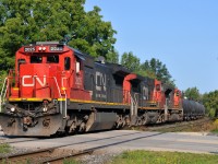 CN 2025, CN 2610, and CN 8015 cruse through Hardy with 118 cars on M39491 11

CN 2025 started out "life" as C&NW 8517, and later became UP 9048, and CREX 9048 before becoming a part of CN's roster in late 2012