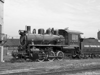 Another view of Essex Terminal Railway 0-6-0 steamer 9, still owned by ETR and sporting a newer logo, in Windsor Ont. in 1970.