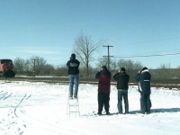 Mr. Smith's popular lineup image of the local Brantford fanatics prompted me to dig up this image taken out by the old Paris Jct some years before. Most of us still enjoy this location, but for one, you can see how tough a struggle it was for him before drones were invented.