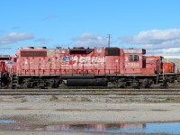 CP 7310 aka "Train 118" is ready at the east end of the rip tracks. It will be heading east with a pair of dead AC4400's in tow (9556 & 9513).