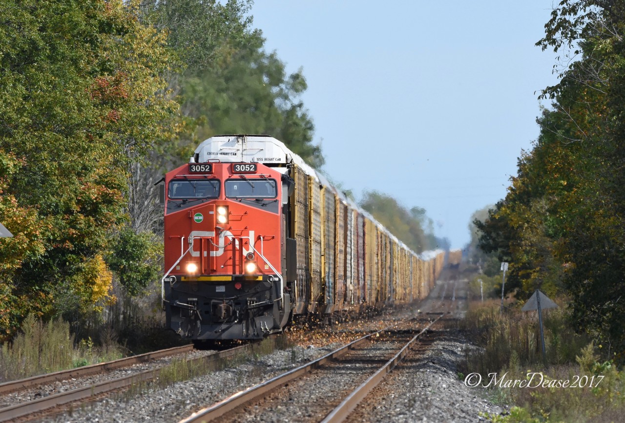 Train 271 led by CN 3052 heading towards Sarnia and then across to Port Huron, MI.