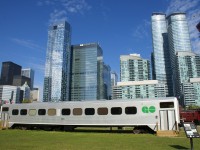 Cab car GOT 104 was placed in the Roundhouse Park in Toronto earlier this year to celebrate the 50th anniversary of GO Transit. After retirement by GO Transit this car saw service on the AMT and the chemin de fer de la Gaspésie.