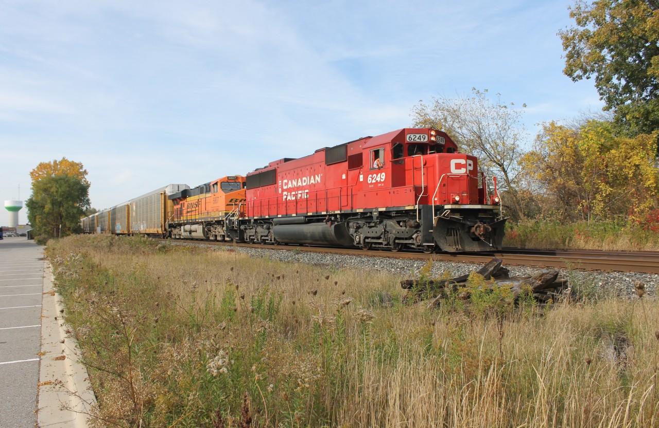 CP 6249 was taken off in Windsor and added to lead another CP 244 for the day. This would be the fourth CP eastbound of the day before noon on the Windsor Subdivision.